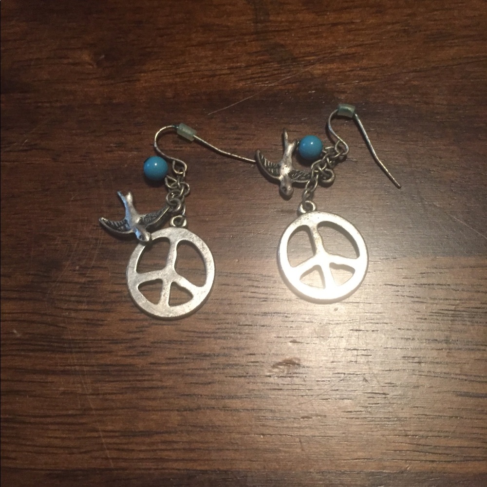 Turquoise Dove Peace Earrings